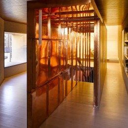Interior view of copper staircase enclosure
