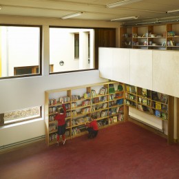 View of library from upper level