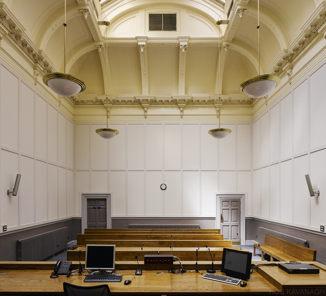 Interior view of courtroom