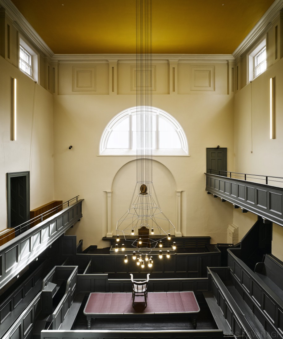Overhead view of court room