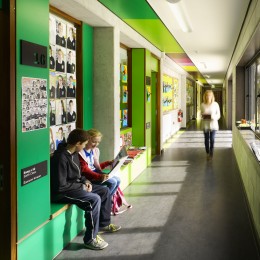 View of corridor showing children